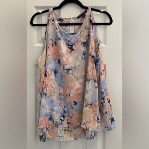 Cape Style - Tank Blouse- size Large - Zipper back high neck- Size L